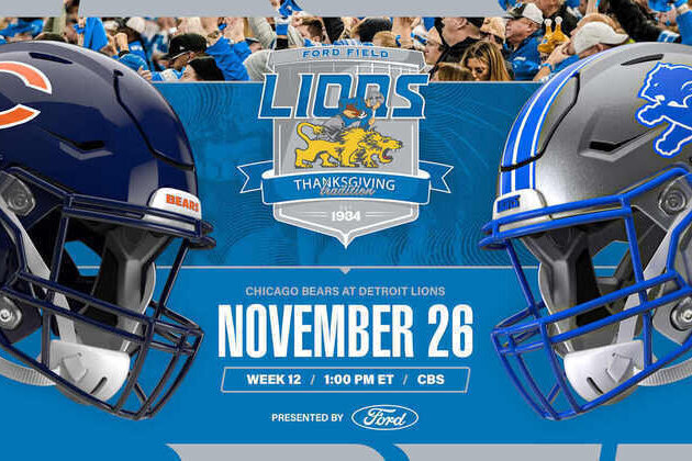 Lions to face Bears in Thanksgiving Day Classic