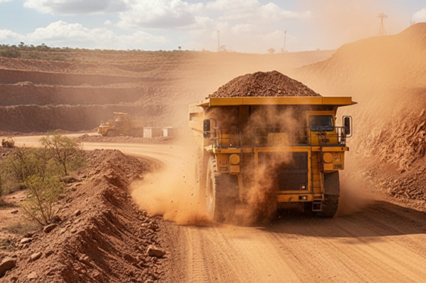 Poluição do ar em operação de minério