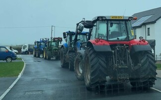 Welsh farmers protest in Rhyl as First Minister Mark Drakeford visits the town