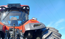 Rear view of new Case IH Optum on 3m wheel centres.