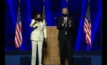 Kamala Harris and Joe Biden celebrate as the US vice president-elect and president-elect