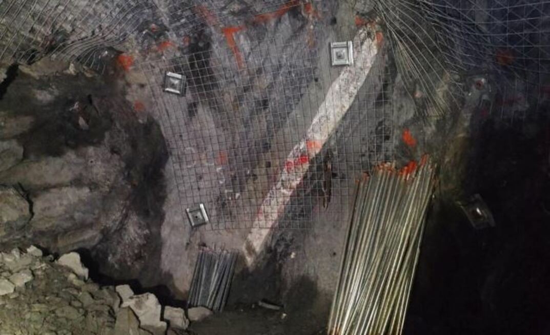 The Lady Belmore quartz vein bored out and ready to charge.