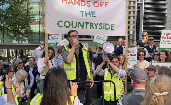 Protesters gather outside Defra to show their anger at Labour's rural policies