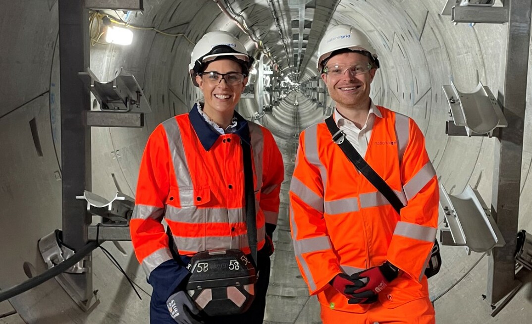 Alice Delahunty, president of Electricity Transmission at National Grid, (left) with Energy minister Michael Shanks during a visit to the National Grid’s £1 billion London Power Tunnels 2 (LPT2) project. Credit: National Grid