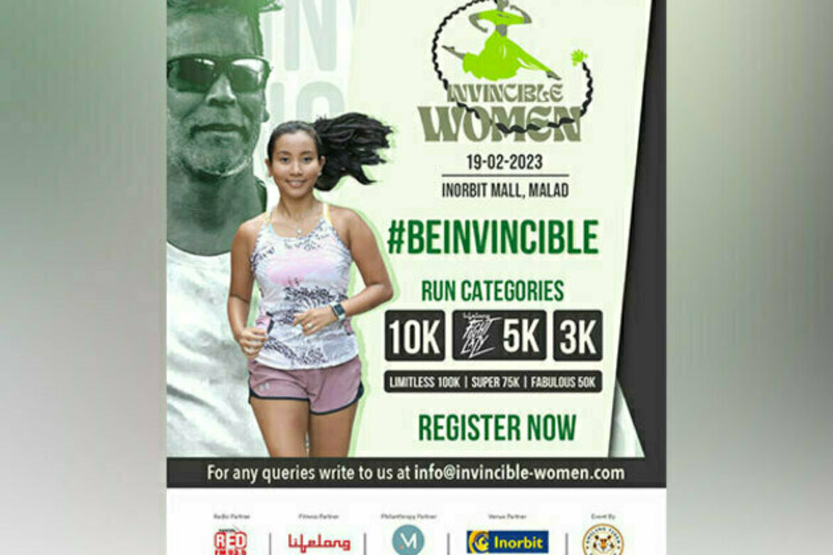 Milind Soman announced as the face of the 1st edition of Invincible Women's Run in Mumbai founded by Ankita Konwar