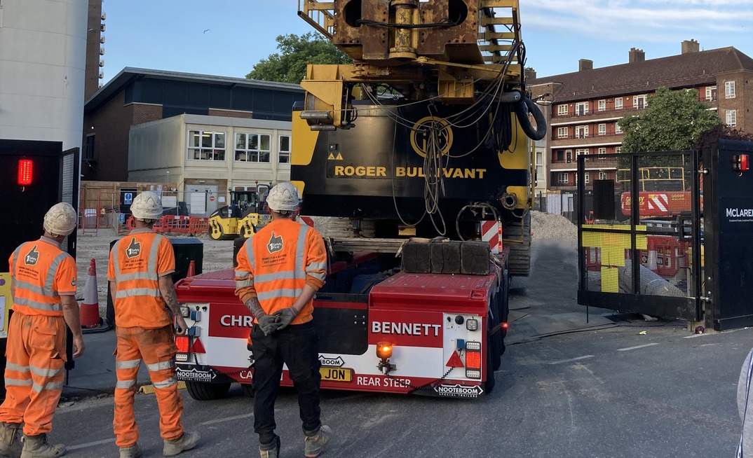 Roger Bullivant Limited mobilising a rig onto the site of the new Boxing Academy and school development in Hackney, East London