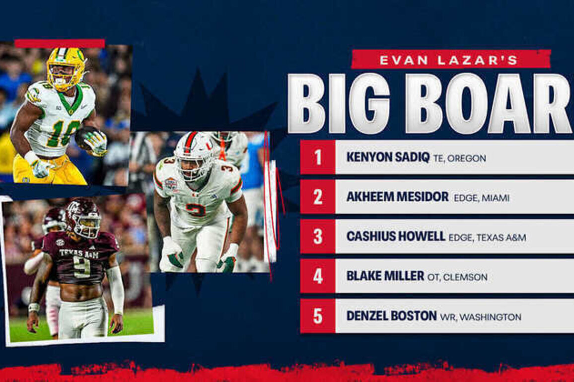 Lazar's Patriots Big Board 2026: Top 50 Draft Fits