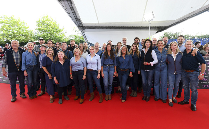 The Hawkstone Farmers Choir assemble on the NTA red carpet (Credit Joe Maher Getty Images)