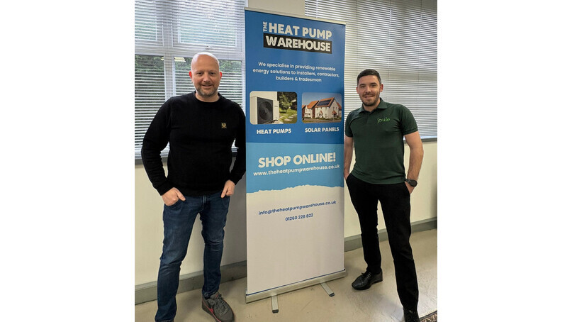 L to R: Jonathan Jones, founder of The Heat Pump Warehouse and Luke Davis, Area Sales Manager at Joule UK