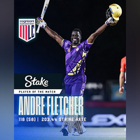 MLC: Andre Fletcher's hundred helps LA Knight Riders secure a victory over San Francisco Unicorns by 11 runs