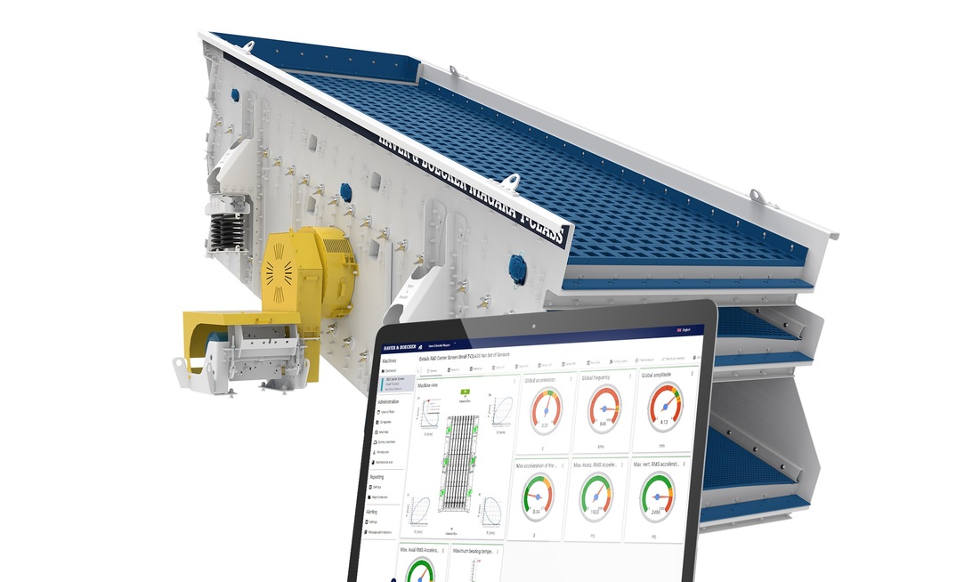 Condition monitoring systems use modern algorithms and artificial intelligence to monitor the health of the vibrating screens on site by forecasting the equipment’s dynamic condition. Credit: Haver & Boecker Niagara