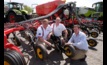  Väderstad president Mats Båverud, senior vice president global sales and marketing, Mattias Hovnert and Landpower head of product – Australia, Paul Birbeck during their whistle-stop tour to southern NSW recently. Picture courtesy Claas Harvest Centre.