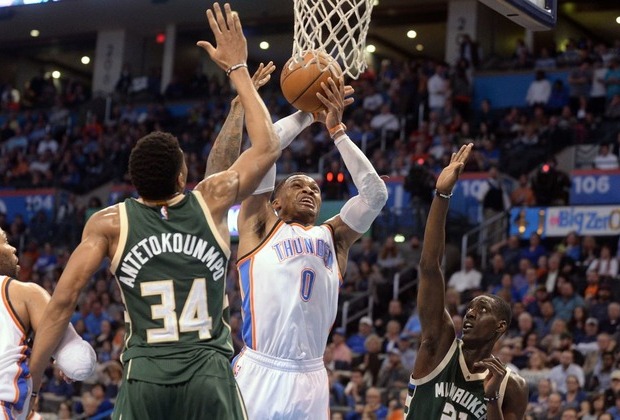 Westbrook ties triple-double record in win over Bucks