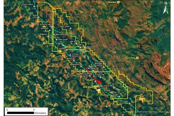 Alvo de exploração no Corredor de Chamé (MG) Jaguar Mining