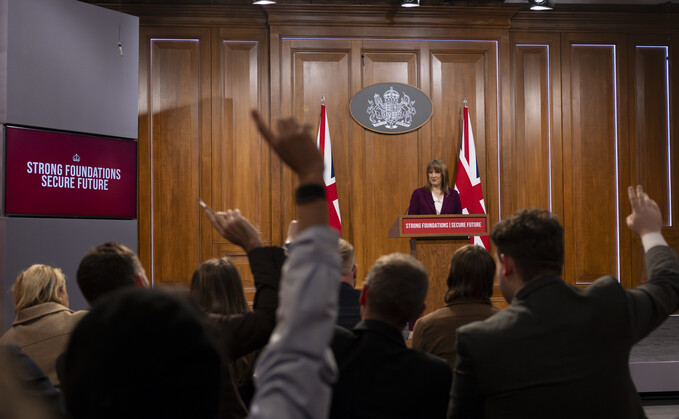 Chancellor Rachel Reeves delivers a Budget scene setter speech at No 9 Downing Street - Credit: Kirsty O'Connor / Treasury