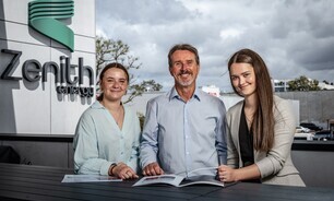 Tamitha Zwaanenburg (left), Hamish Moffat and Casey Slattery.