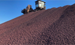  An Iron ore briquettes stockpile