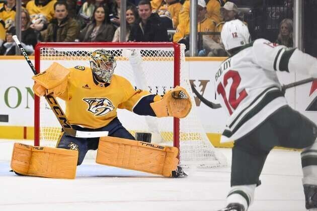 Matt Boldy nets hat trick in frenetic first as Wild outlast Predators