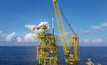  Ophir's offshore wellhead platform being installed.