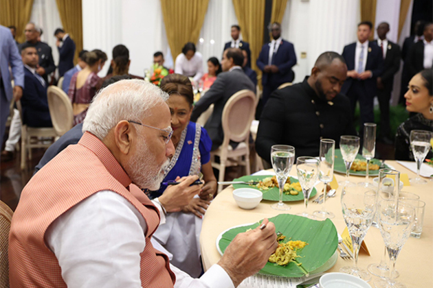 PM Modi attends dinner hosted by Trinidad and Tobago counterpart Kamla Persad-Bissessar