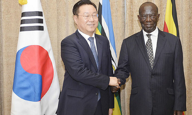 VP Ssekandi sees off Korean ambassador VP Ssekandi sees off Korean ambassador