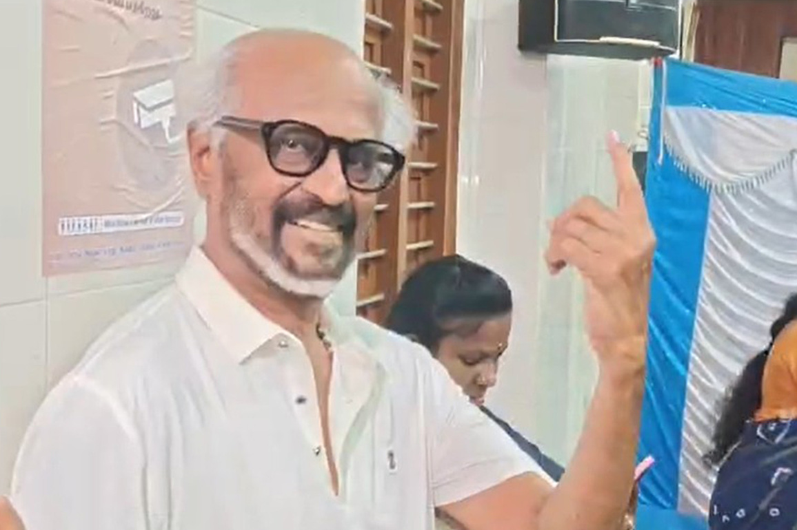 Tamil Nadu polls: Superstar Rajinikanth casts his vote in Chennai