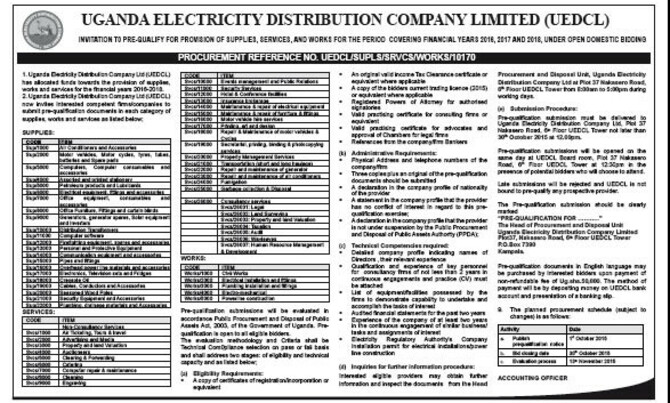 Uganda Electricity Distribution Company Ltd (UEDCL) Uganda Electricity Distribution Company Ltd (UEDCL)