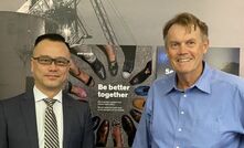 Tianqi's Frank Ha (left) and late IGO CEO Peter Bradford when the lithium deal was announced in 2021