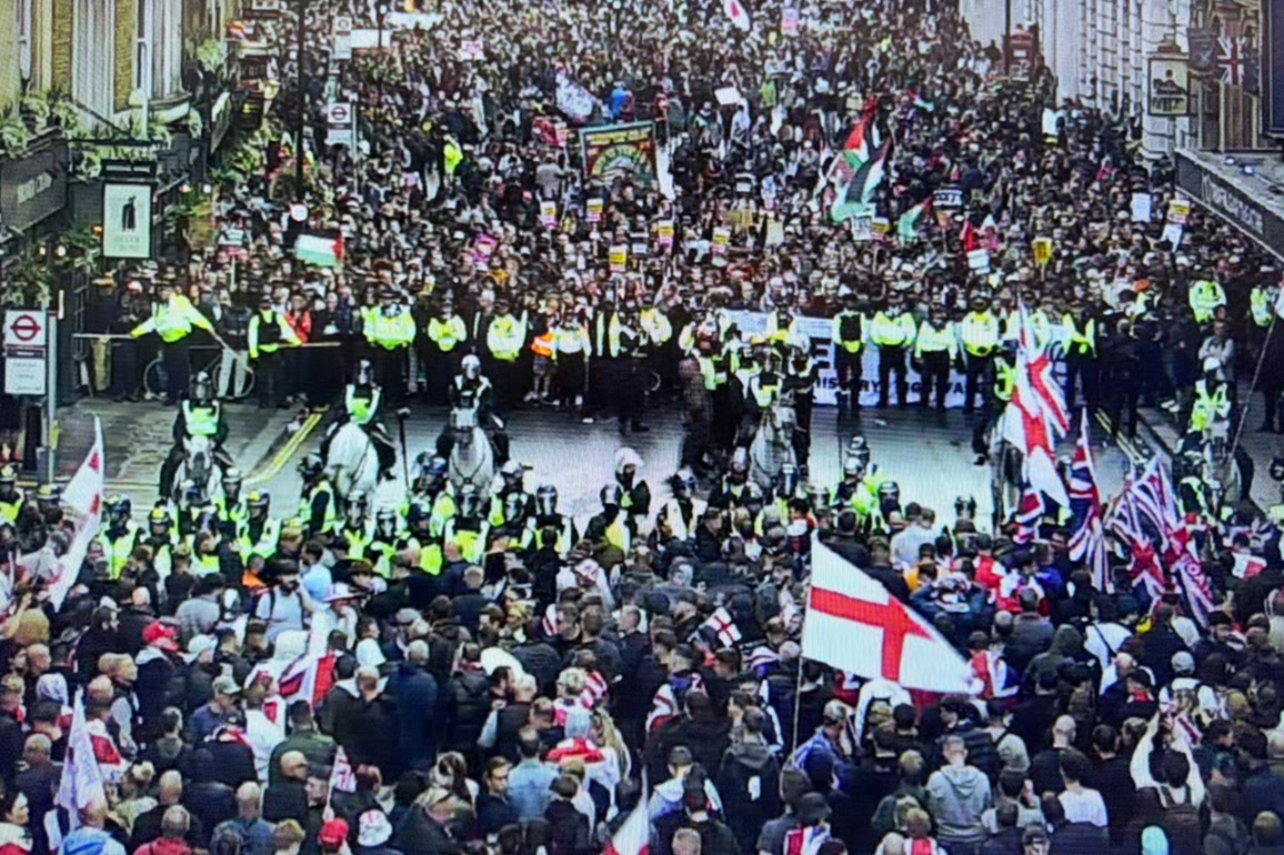 9 held as London erupts in immigration, counter immigration rallies