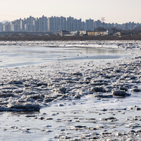 Asia Album: Drifting ice on South Korea's Han River