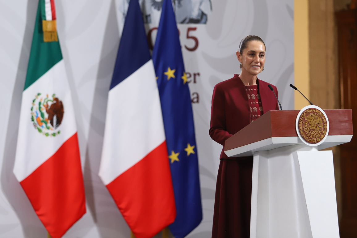 MEXICO-MEXICO CITY-SHEINBAUM-MACRON-MEETING