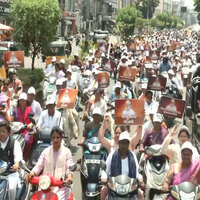 BJP holds women's scooty rally in Hyderabad backing Women's Reservation Bill
