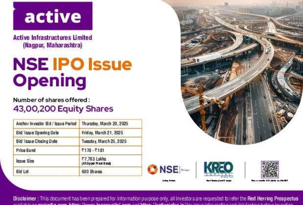 Active Infrastructures Limited Announces IPO on NSE EMERGE, Marking a New Era of Growth