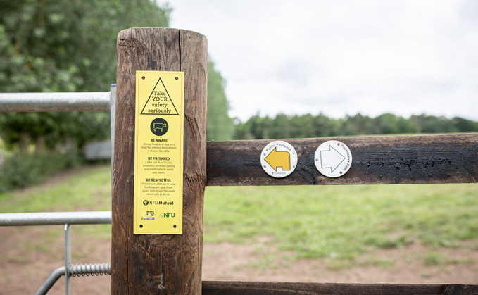 Insurer NFU Mutual has launched new signage to encourage walkers to be mindful of livestock