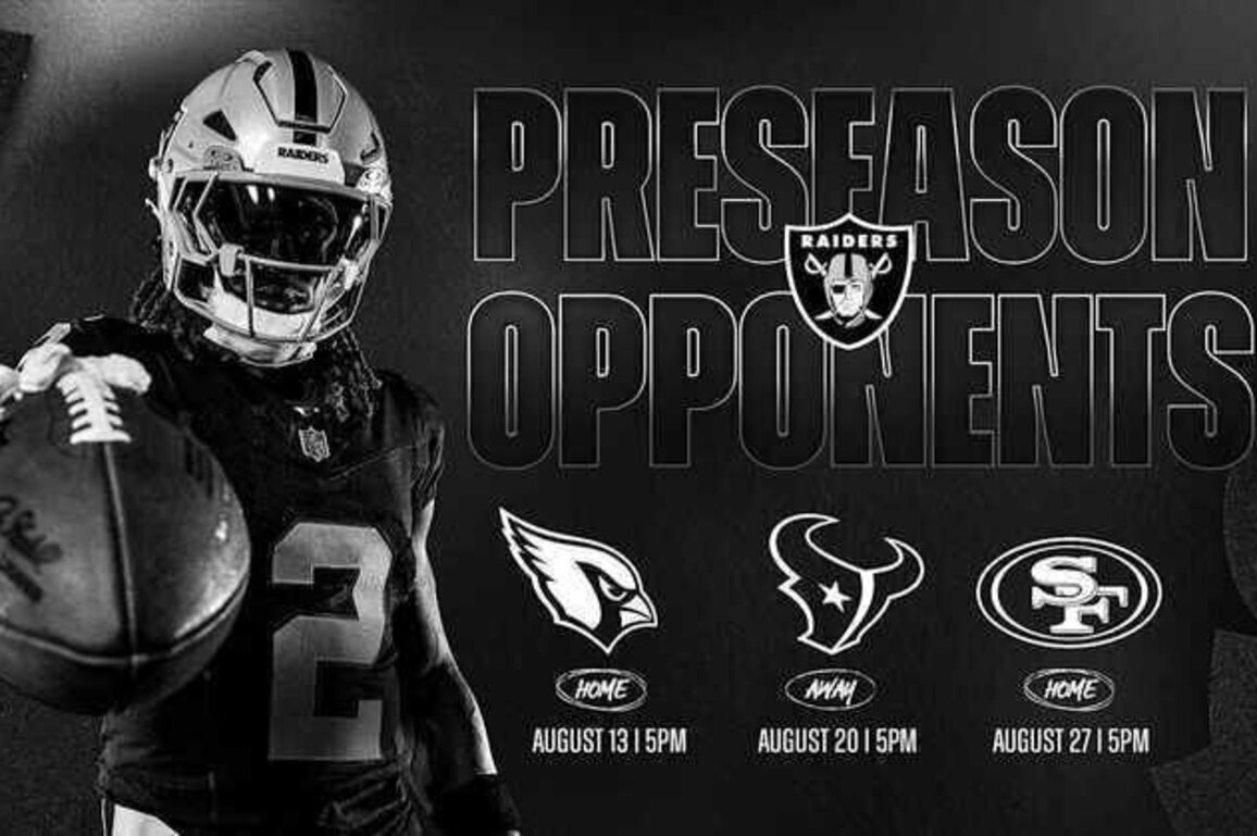 Dates and times set for Raiders' 2026 preseason slate