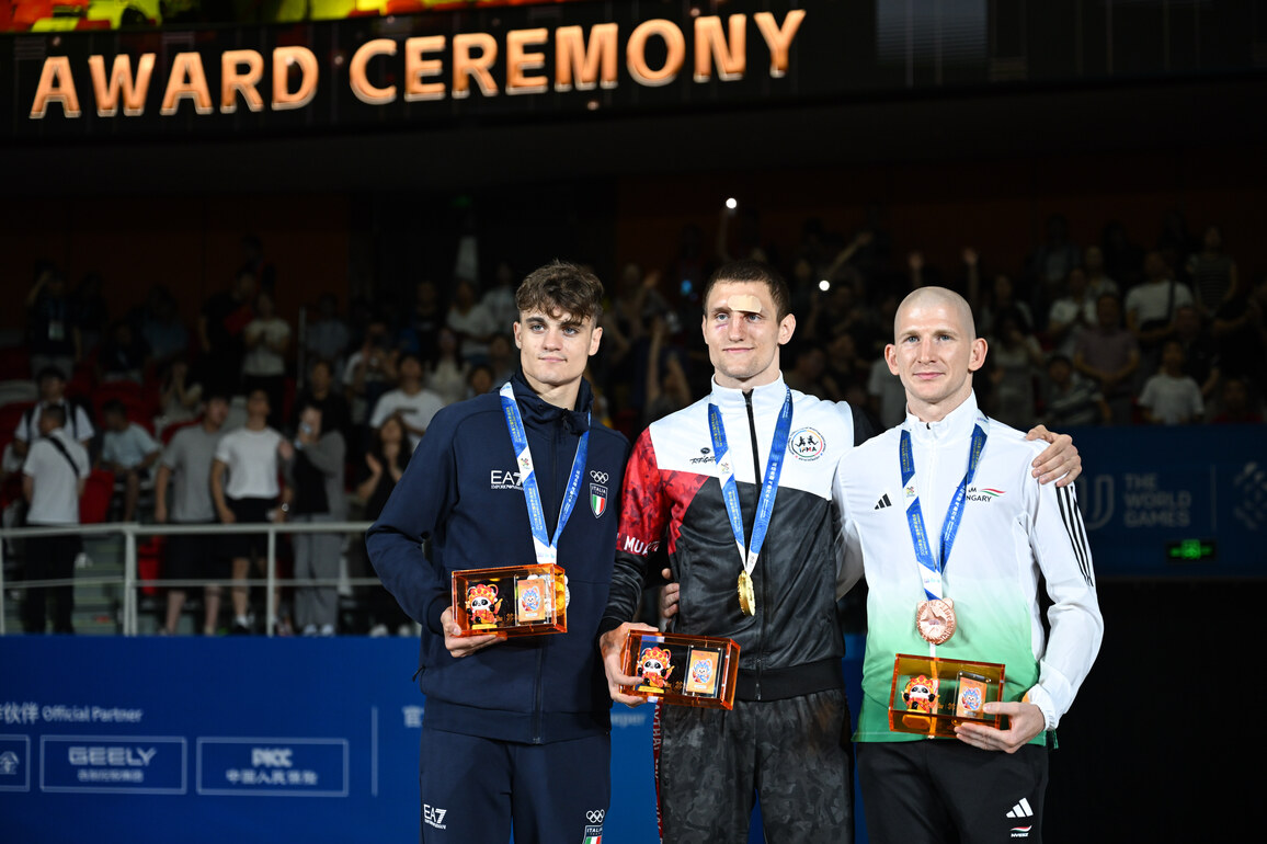 (SP)CHINA-CHENGDU-THE WORLD GAMES 2025-MUAYTHAI-MEN'S -71KG-AWARDING CEREMONY(CN)