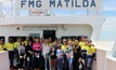 The Forrest family and families of FMG’s residential workforce welcome Matilda to port.
