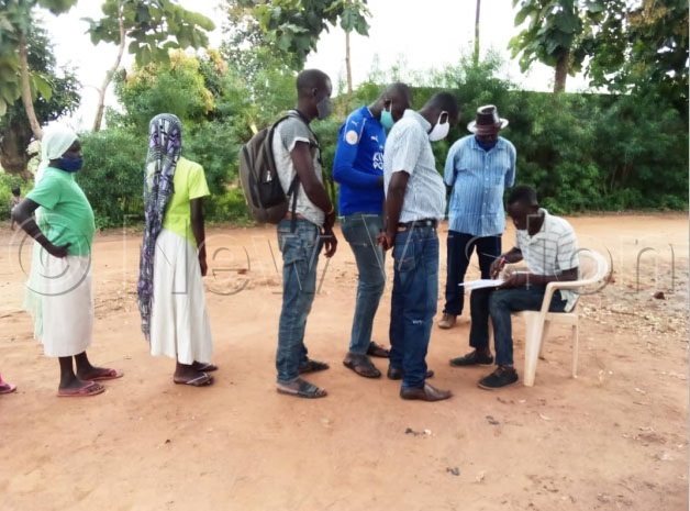 Yumbe residents lining up for Yellow Fever vaccination (Photo by Adam Gule)