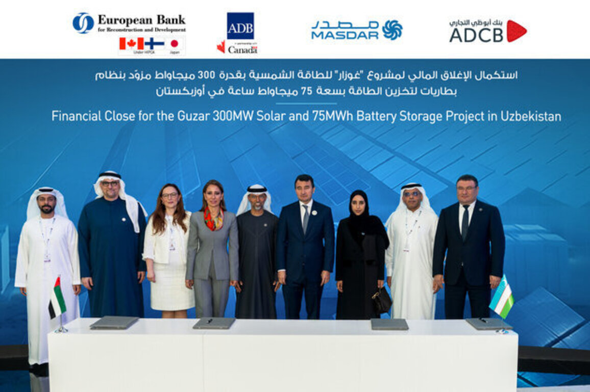 Masdar achieves financial close for 300MW Solar, 75MWh battery energy storage system project in Uzbekistan
