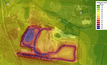  A noise contour map of a quarry that has been mapped using SoundPLAN’s technology