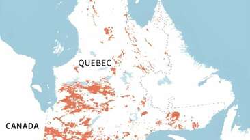 Active mining claims in Quebec (March 2024)