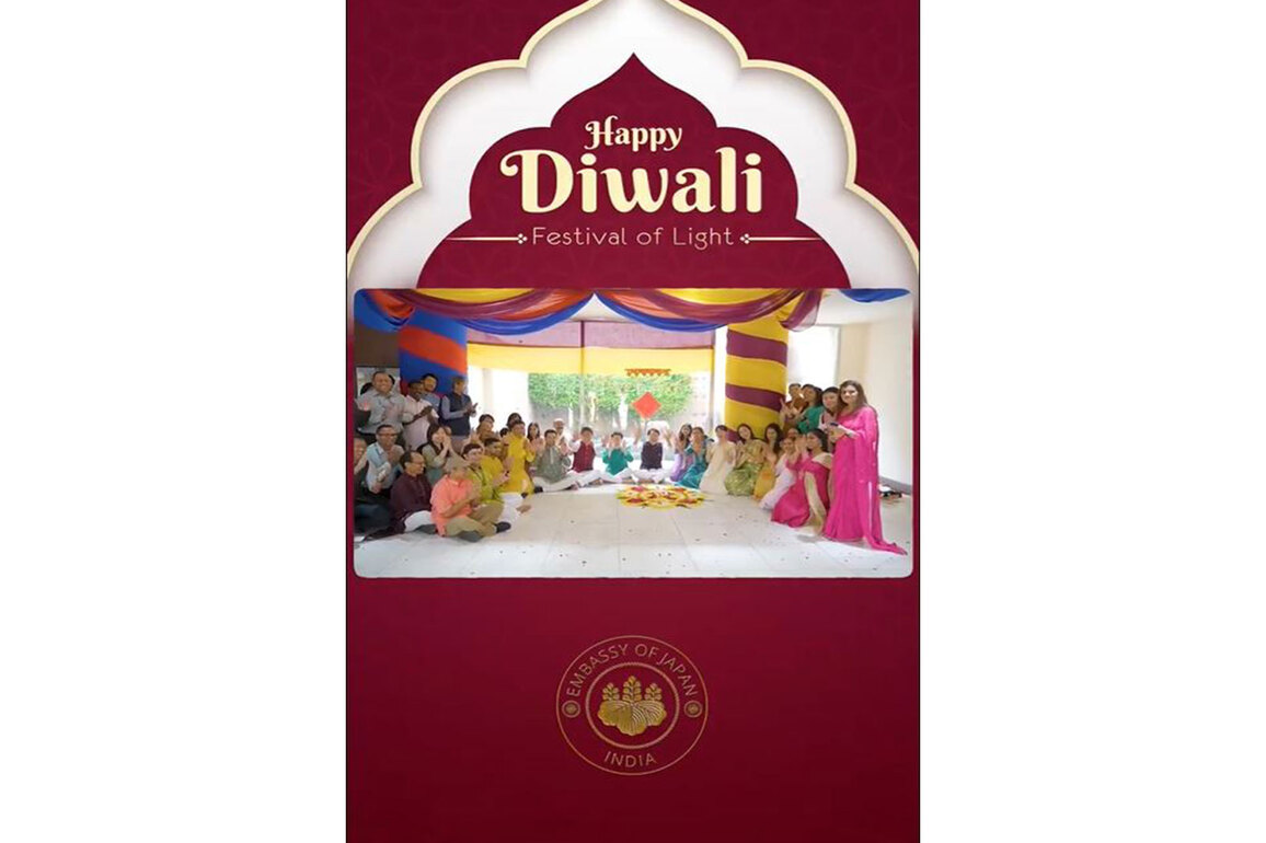 Japanese Envoy to India celebrates Diwali in premises