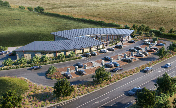 Artist impression of Chicklade EV charging hub | Credit: InstaVolt Artist impression of Chicklade EV charging hub | Credit: InstaVolt