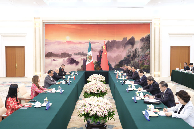 CHINA-BEIJING-WANG HUNING-MEXICO-CHAMBER OF DEPUTIES-PRESIDENT-MEETING (CN)