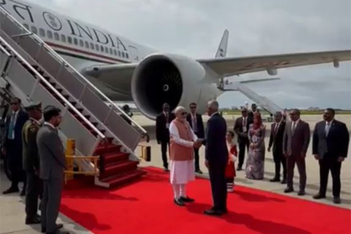 PM Modi arrives in Maldives, received by President Muizzu other senior leaders