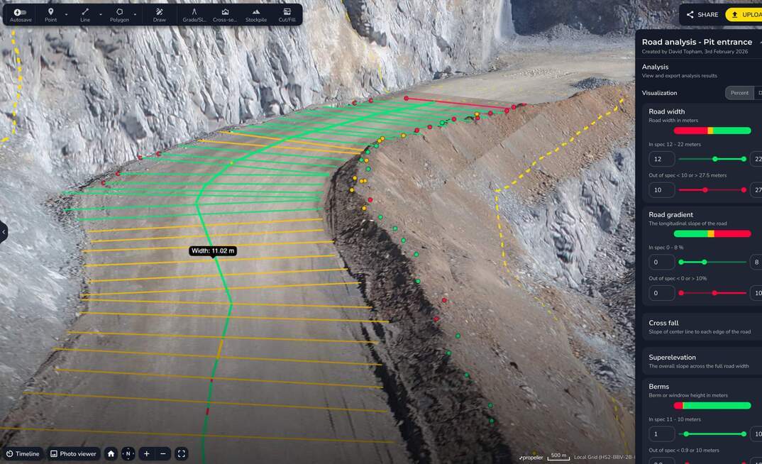 A snapshot of the Propeller platform installed on a haul truck.