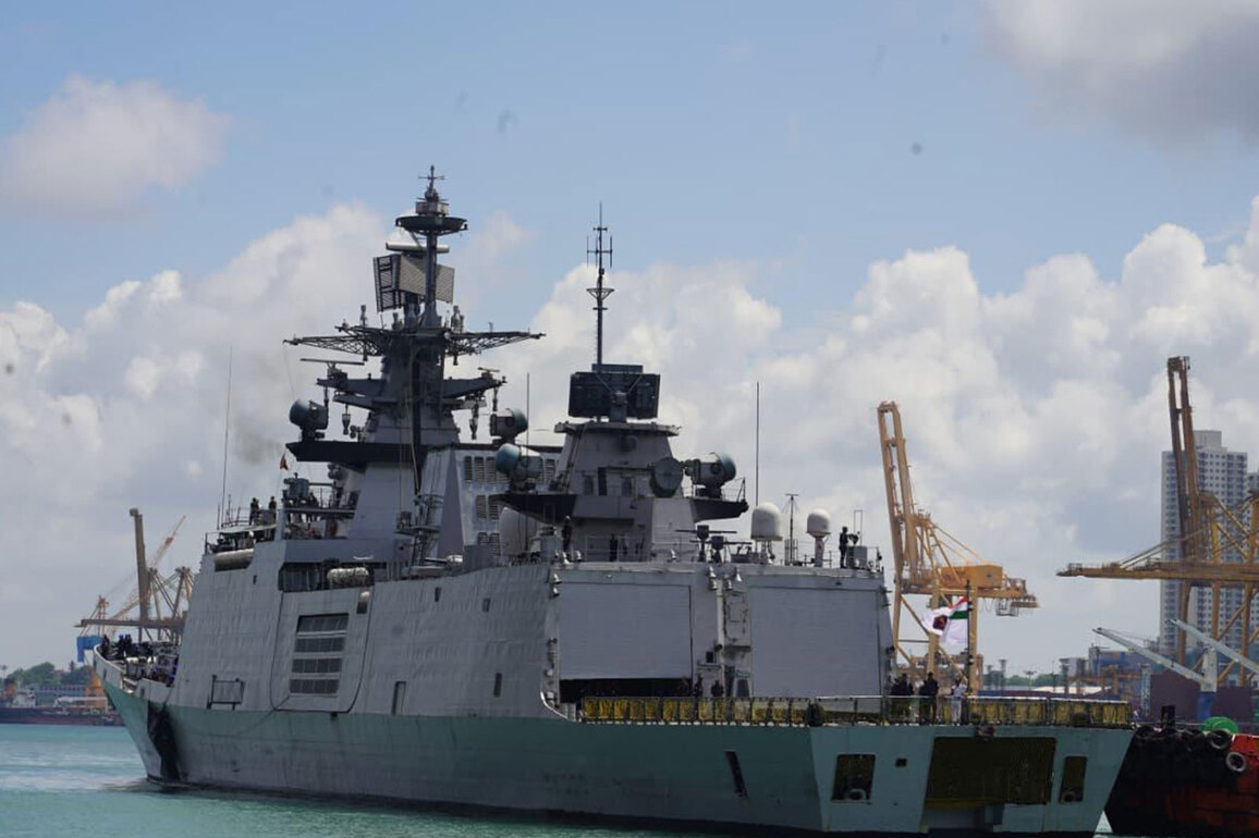 Indian Navy's INS Satpura arrives in Colombo