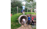 Children seek adventure at tunnel hill