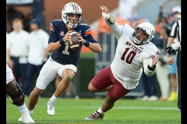 Diego Pavia leads New Mexico St. to shocking win over Auburn