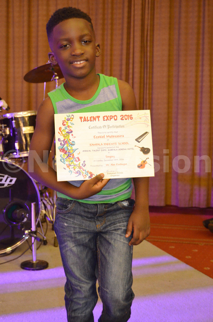   performer with his certificate